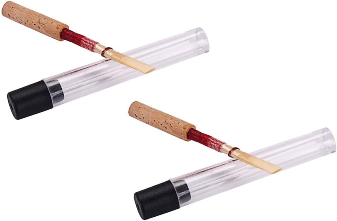 Vaguelly 2pcs Oboe Reed Oboe Repair Oboe Tools Oboe Replacement Parts Oboe Supplies Clarinet Handmade Oboe Reeds for Oboe Watch Case Oboe Cork Bamboo Slices Medium Student Use Appendix
