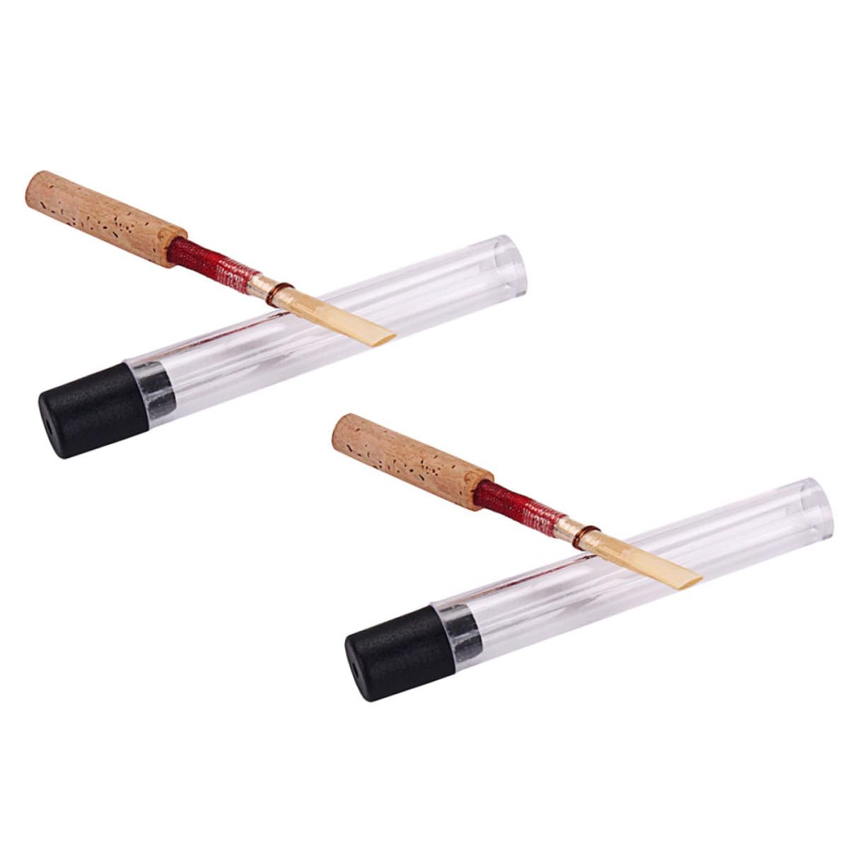 Vaguelly 2pcs Oboe Reed Oboe Repair Oboe Tools Oboe Replacement Parts Oboe Supplies Clarinet Handmade Oboe Reeds for Oboe Watch Case Oboe Cork Bamboo Slices Medium Student Use Appendix