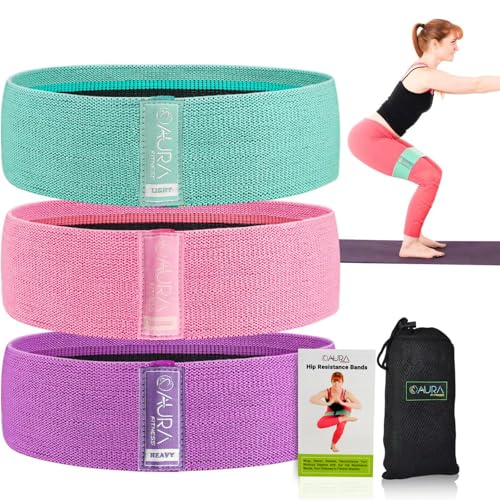 Aura Fabric Resistance Bands Set | 3 Levels of Resistance,