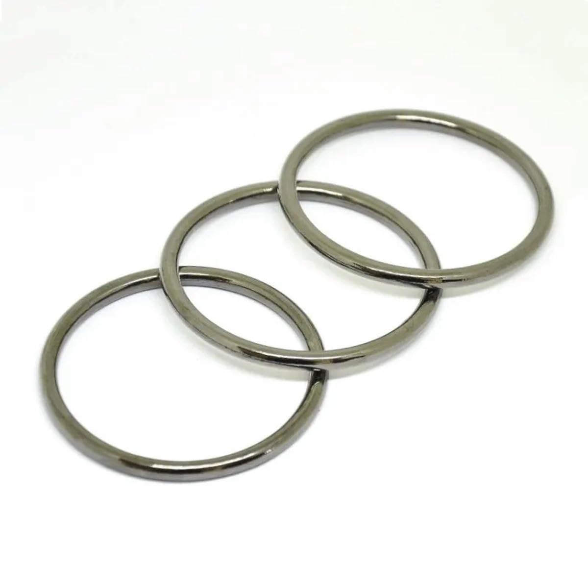 100 Stück DIY Lederhandwerk Taschengurt Zubehör Metall O-Ring Schnalle 10mm/15mm/20mm/25mm/30mm/35mm/40mm/45mm/50mm/60mm/65mm/70mm-15mm-Silber