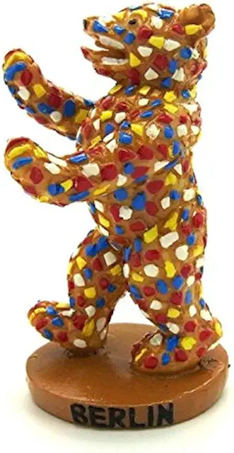 Berliner Bär Statue aus Polyresin - 10cm Berlin Deko Souvenir in Mosaikoptik