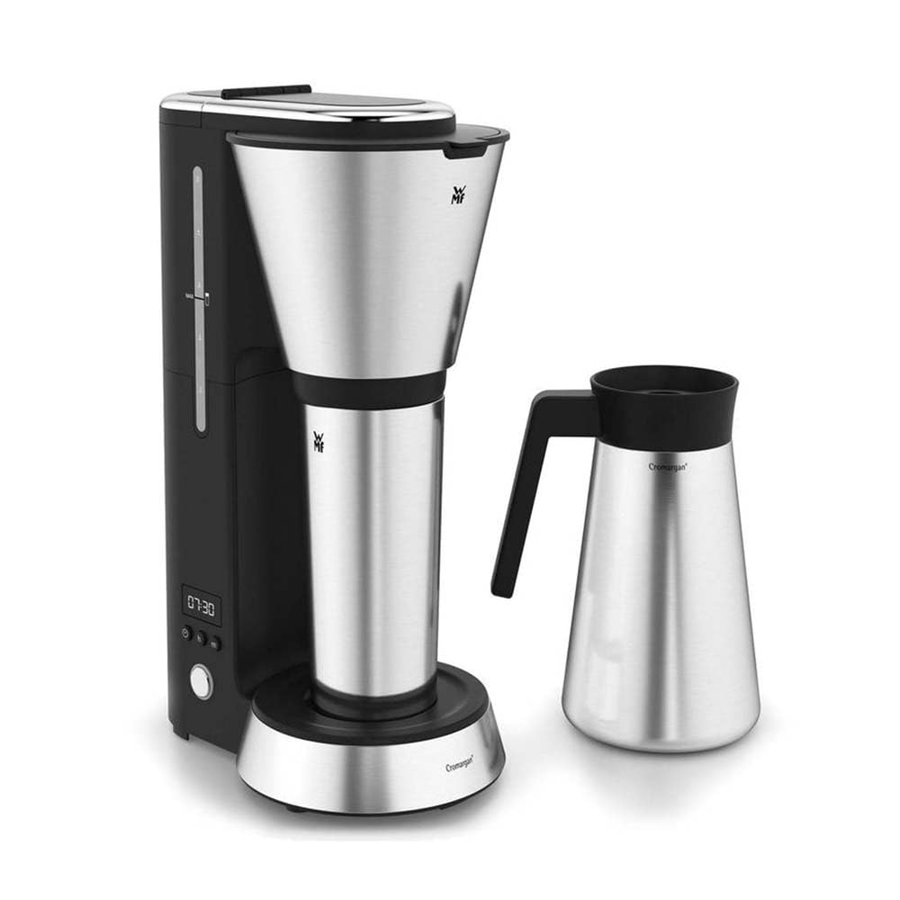 WMF Küchenminis Aroma Coffee Maker, with Thermos Flask, Filter Coffee 5 Cups, Thermal Mug to Go (350 ml), 760 Watt, 24 Hour Timer Automatic Switch Off, Silber