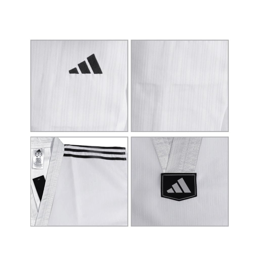 adidas WT Dobok - Disfraz de taekwondo para adultos y niños (236,8 g), color blanco