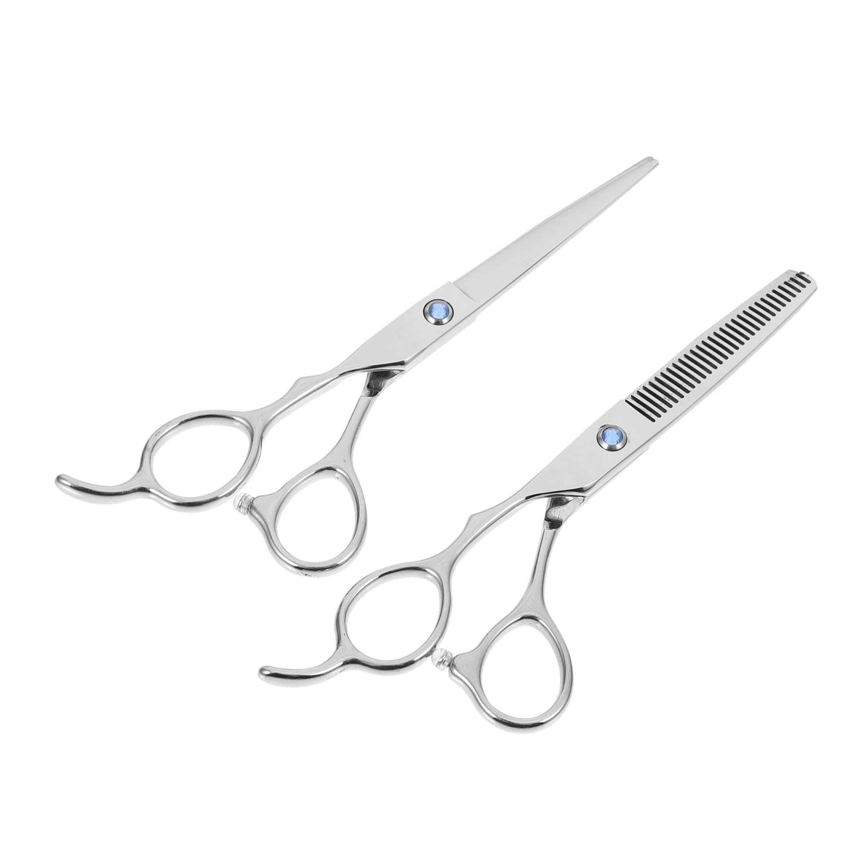 2 pièces Ciseaux Coiffure Gauchers Acier Inoxydable Lot Ciseaux Plats Dents Ergonomiques pour Coupe Précise et Confort