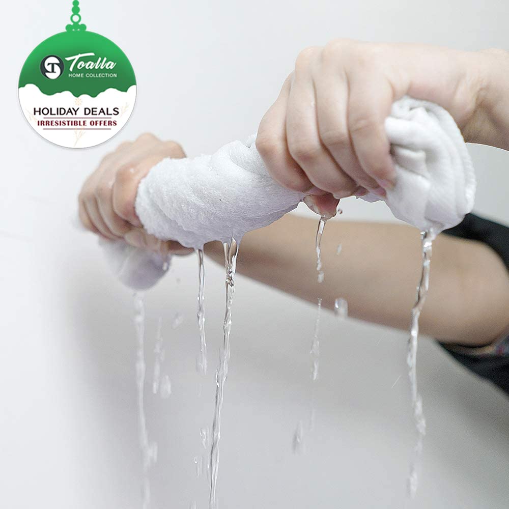 100% bawełniane ściereczki do mycia, 60 sztuk, 400 g/m², miękka myjka do twarzy, opakowanie zbiorcze, ściereczka do ciała i twarzy, wysoce chłonna, ręcznik na palce, ściereczka do łazienki, 30 x 30 cm, biała