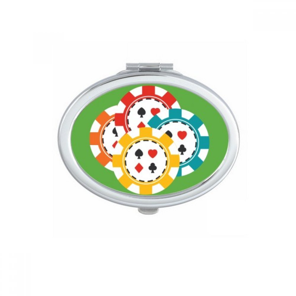 Miroir de maquillage compact portable ovale mignon illustration