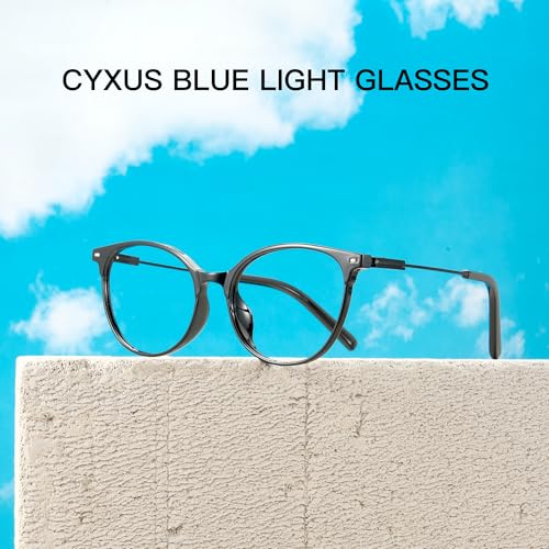 Image of Cyxus Round Blue Light Glasses Women Men Retro Circular Computer Glasses Anti Blue Light Blockers Reduce Eye-strain 8185