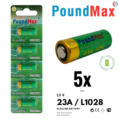 Poundmax 23A / L1028 Batteries 12V Alkaline Battery Combo Pack - 5 Count #TOP2