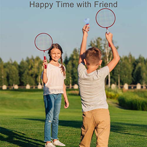 Badminton Rackets For Children,12 In 1 Shuttlecocks Racquet Sports Set W/Lightweight Carrying Bag For Kids Professionals Beginner Players Indoor Outdoor Sport Game (Red) #TOP6