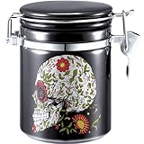 Skull Stash Jar - Airtight, Smell Proof Storage - 500ml, Black