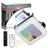 Hawkrown Smart Bathroom Exhaust Fan with Bluetooth Speaker, 230 CFM 1.0 Sone Exhaust Fan with Humidity & Odor Sensor, Remote/App/Voice Control, Adjustable LED Lighting & Dynamic RGB Mood Light (Grey)
