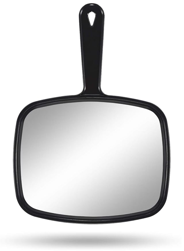 PROTECLE Hand Mirror 10 3 L x 7 4 W Salon Barber Hairdressing Handheld Mirror with Handle Square