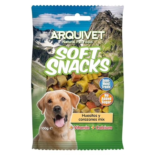 ARQUIVET Soft Snacks Knochen und Herzen Mix 100 g für Hunde - Snacks, Leckerlis, Leckereien, Leckerlis, Leckerlis und Belohnungen für Hunde - Nahrung zur Ergänzung Ihrer Ernährung