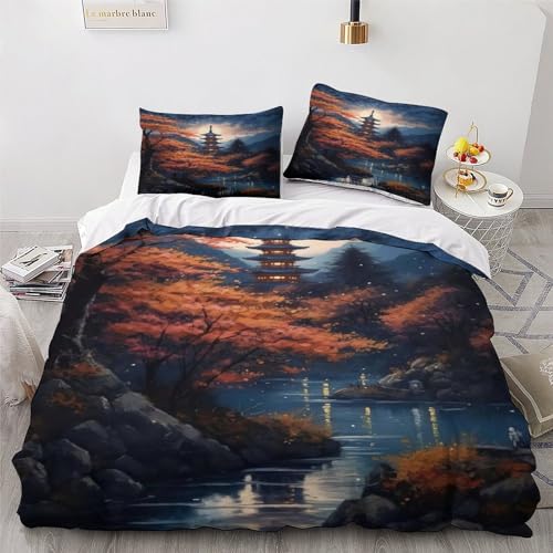 Housse de couette coton microfibre parure de lit 3 pièces 200x200 - 4