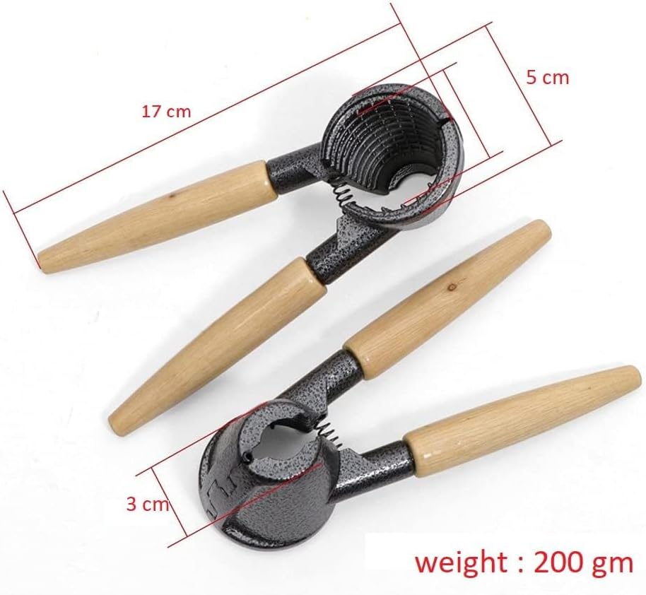 Generic RK_ENTERPRISES Nutcracker & Champagne Opener | Multifunctional Funnel Shaped Aluminum Tail Nutcracker | Wooden Holder Design Kitchen