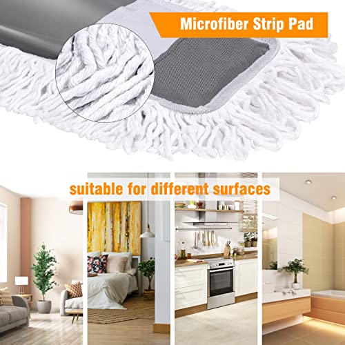 Midyb Professional Industrial Dust Mop For Floor Cleaning, Commercial Cotton Dust Mops With Telescopic Handle For Cleaning Home Office Garage, Extra 2 Mop Pads #TOP3
