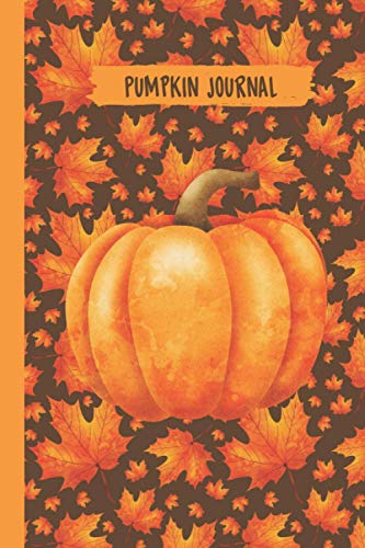 Pumpkin Journal: Wide Ruled Pages Sized 6 X 9 Inches With 100 Pages - Pumpkin and Autumn Leaves Journal (Brown)