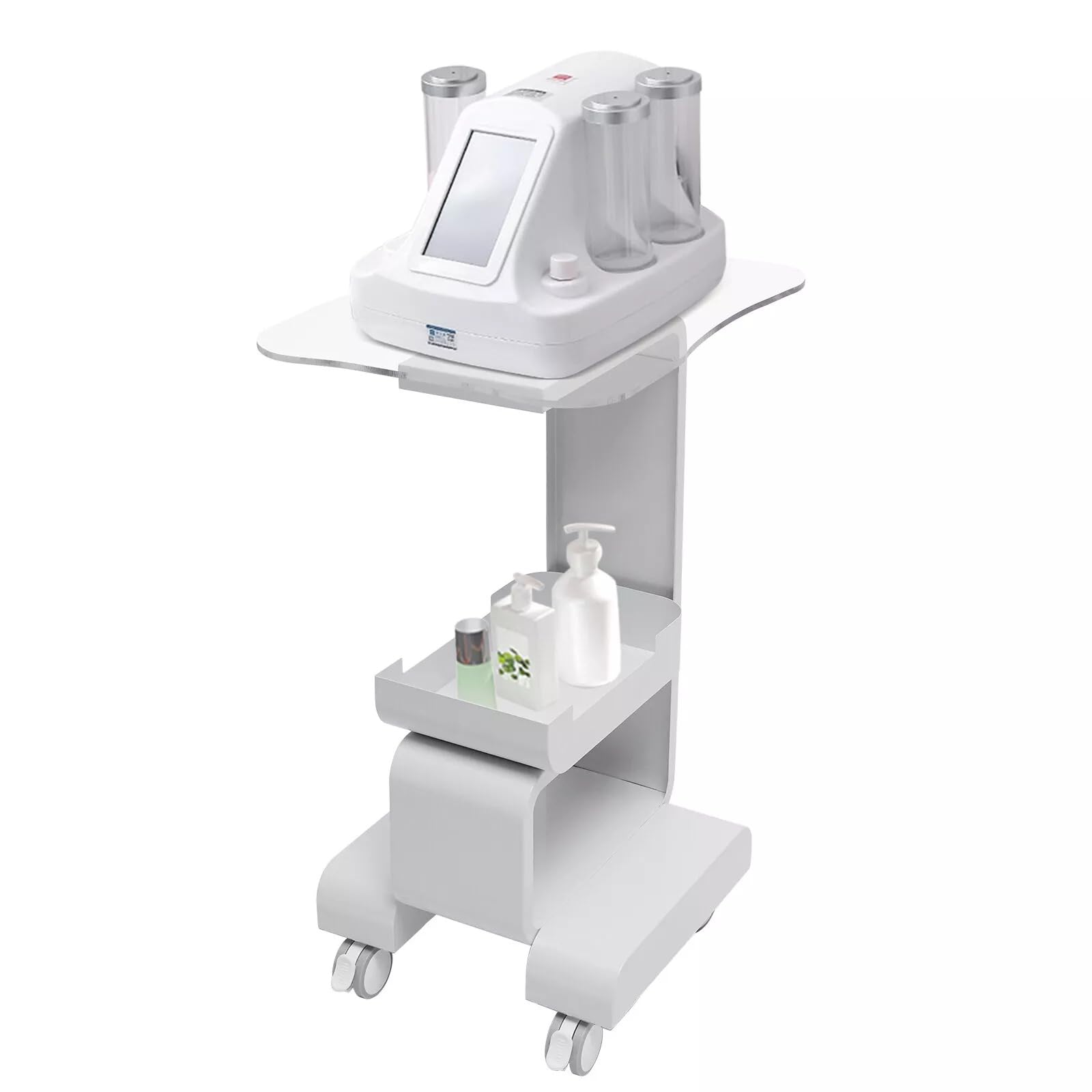 Beauty Salon Stand Rolling Cart SPA Beauty Machine Holder Trolley 2 Tiers for Beauty Medical Instruments, Hairdressing Max Load 15KG