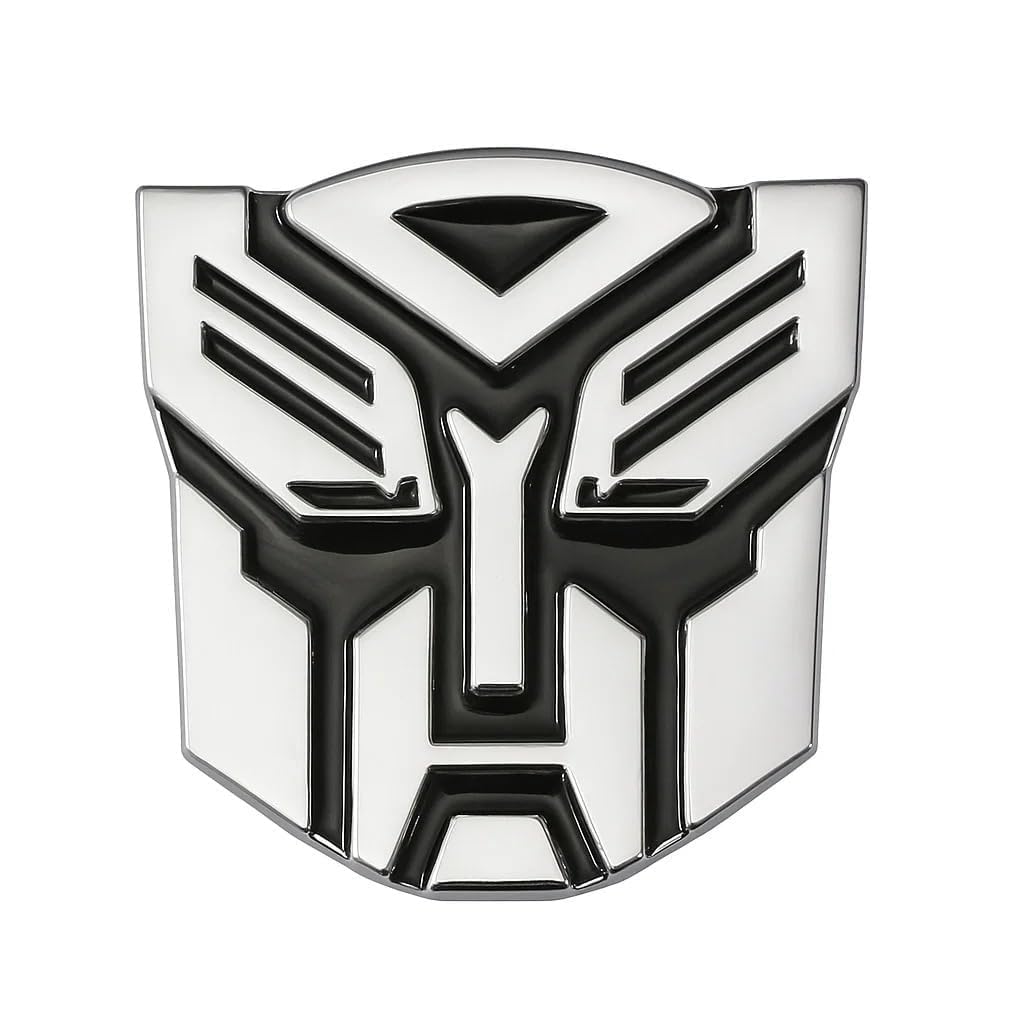Trans-Formmer Emblem/Sticker 3D Metal Badges Logo for All Cars & Bikes Fuel Tank (Silver)-image-9