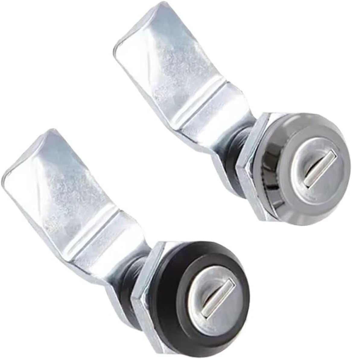 Zinc Alloy Rotating Tongue Lock Mechanical Equipment Cabinet Door Round Head 1Pcs(Black)