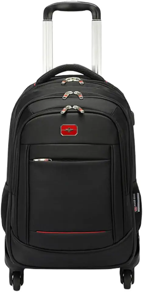 TOKSHOP Mochila de Rodinhas Reforçada Compartimento Especial para Notebook 18 Polegadas Universitária Executiva Escolar ou Viagem Acabamento Resistente Qualidade Premium