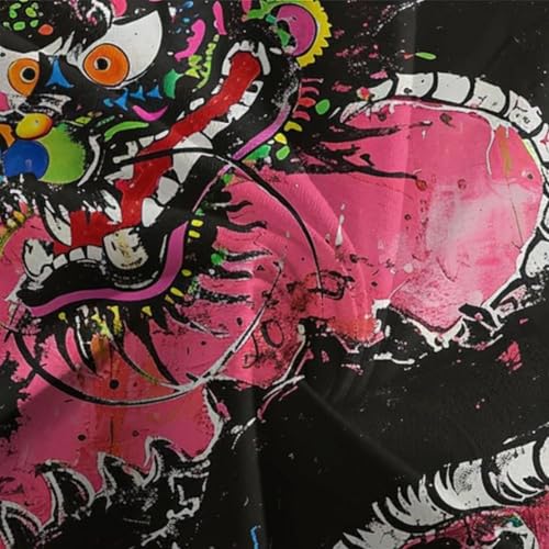 Housse de couette dragon 3 pièces 200x200cm lit double microfibre