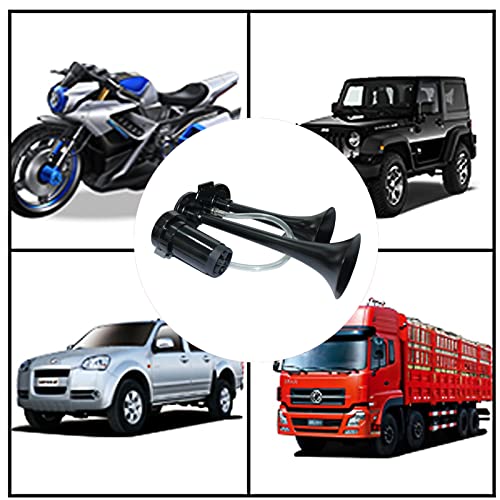 12V 150Db Truck Car Air Horn,Super Loud Train Boats Horns Kit,Dual Trumpet Air Horns With Compressor For Any 12V Vehicles Trucks Lorrys Trains Boats Cars Vans(Black) #TOP6