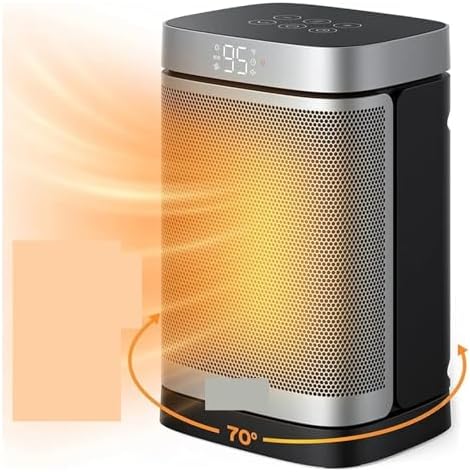 Calefacción Eléctrica, Calentador portátil oscilante de 70° con t...