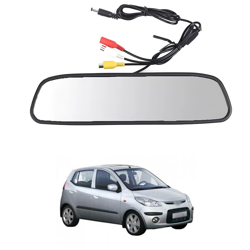 LOVMOTO Car Video Monitor 4.3 inch Auto Screen 12V-24V Universal Mount Clip-On Current Mirror for Backup Camera/Front Camera/Media Player/Safety Driving Comfortable with i-10 Gra-nd Ol-d-image-0