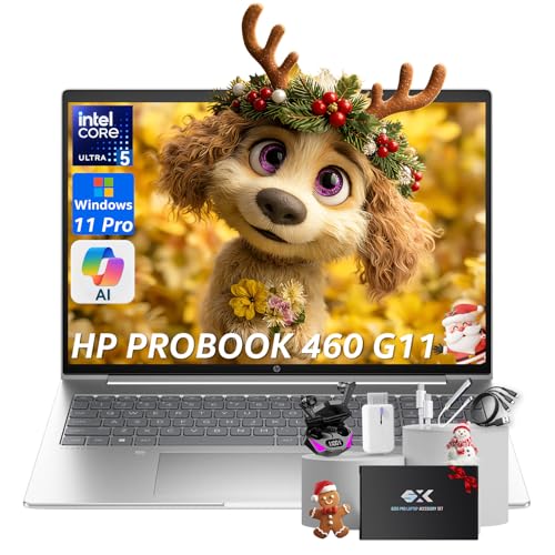 Image of HP ProBook 460 G11 Business Laptop, Intel Core Ultra 5 125U (Beats i7-1355U), 16" FHD Display, 16GB DDR5 RAM, 1TB SSD, Win 11 Pro, Al Copilot, Wi-Fi 6E, BT, RJ-45, Wolf Security, G255 Pro Kit