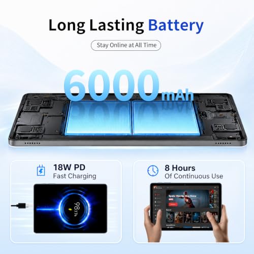 Image of Android 16 Tablet with Case,24GB RAM 64GB ROM,Octa-Core Processor, Metallic
