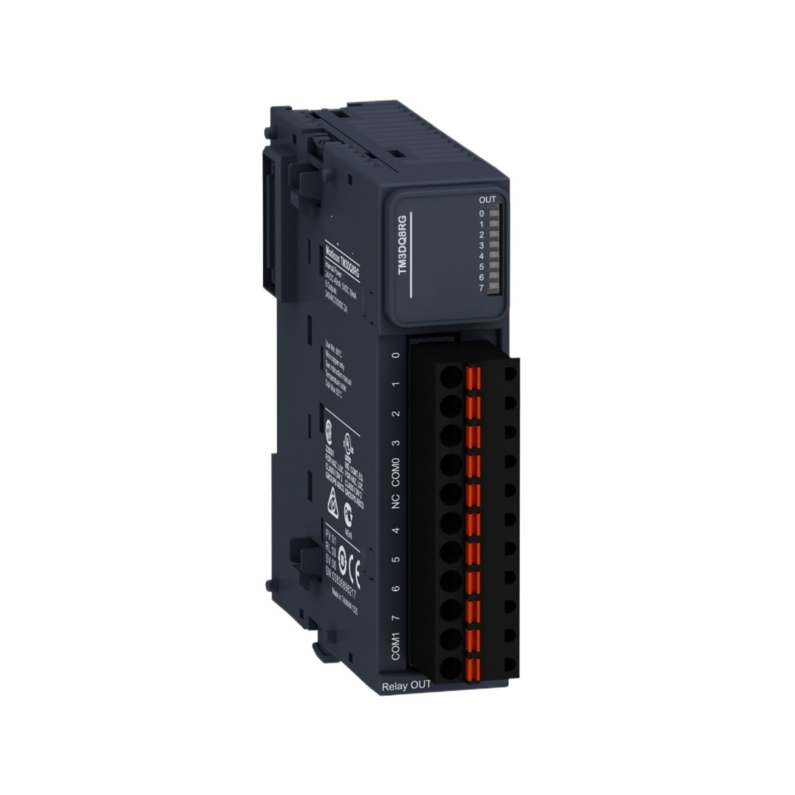 CJKXPZMH TM3DQ8RG output module, TM3, 8 relay outputs, spring, 24V DC