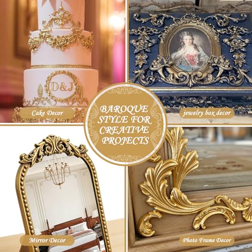 Image of HKNMTT Baroque Style Silicone Molds Curlicues Scroll 3D Border for Clay Fondant Chocolate Sugar Craft Decor, Vintage Wedding Birthday Cake Cupcake Topper Decoration