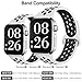 EXCHAR Sport Band Compatible With Apple Watch Band 44mm Series 5/4 Breathable Soft Silicone Replacement Wristband Women And Men For iWatch 42mm Series 3/2/1 Nike+ All Various Styles M/L Platinum black