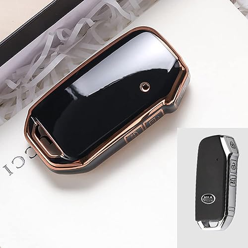 Miniatura 3 de ontto Funda para llavero de 3 botones para Kia Telluride Forte NIRO, funda de TPU suave con llavero, Negro -