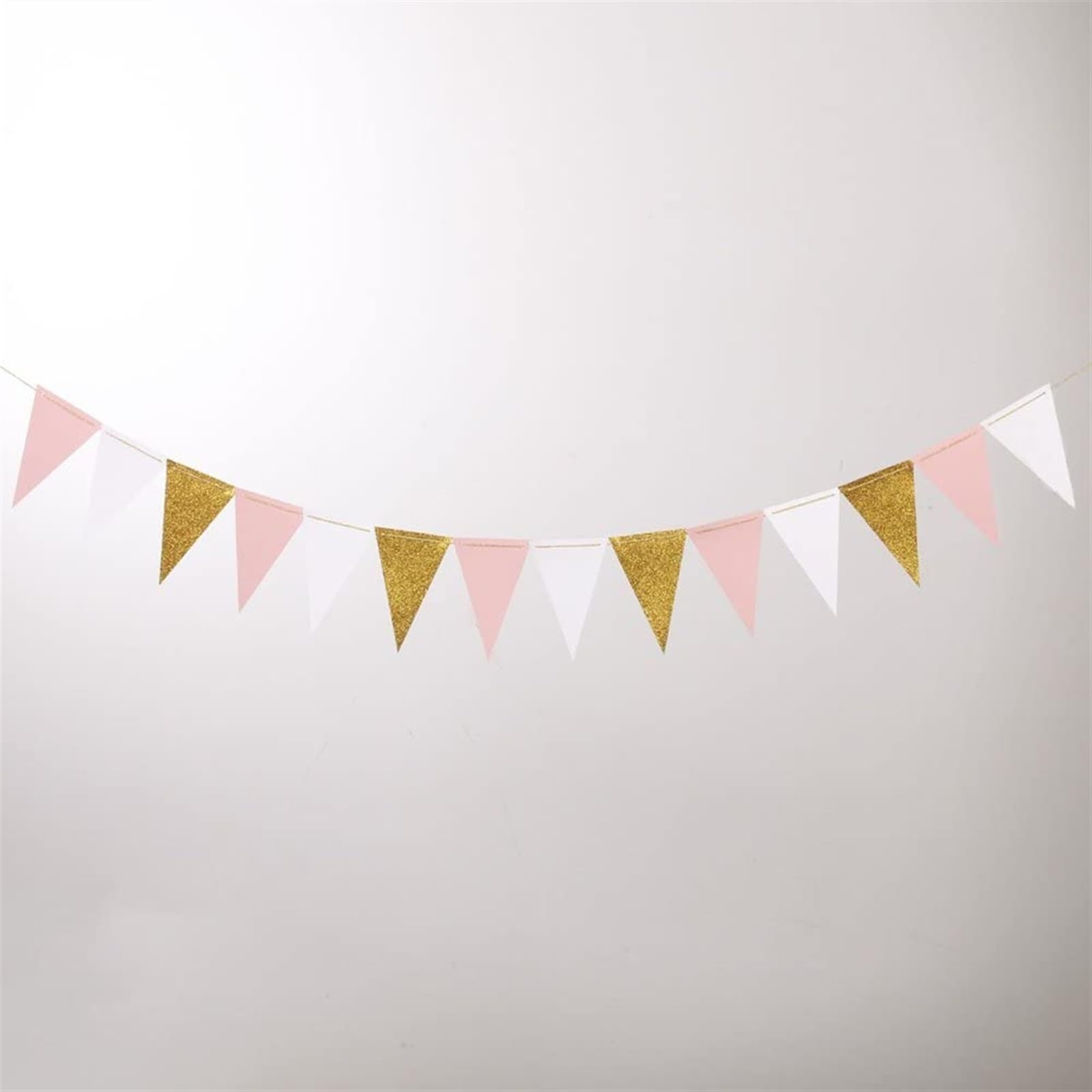 Guirlande De Drapeaux En Papier Pour Fête D'anniversaire Rose