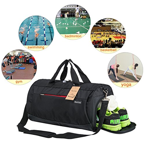 Kuston Sports Gym Bag with Shoes Compartment Travel Duffel Bag for Men and Women