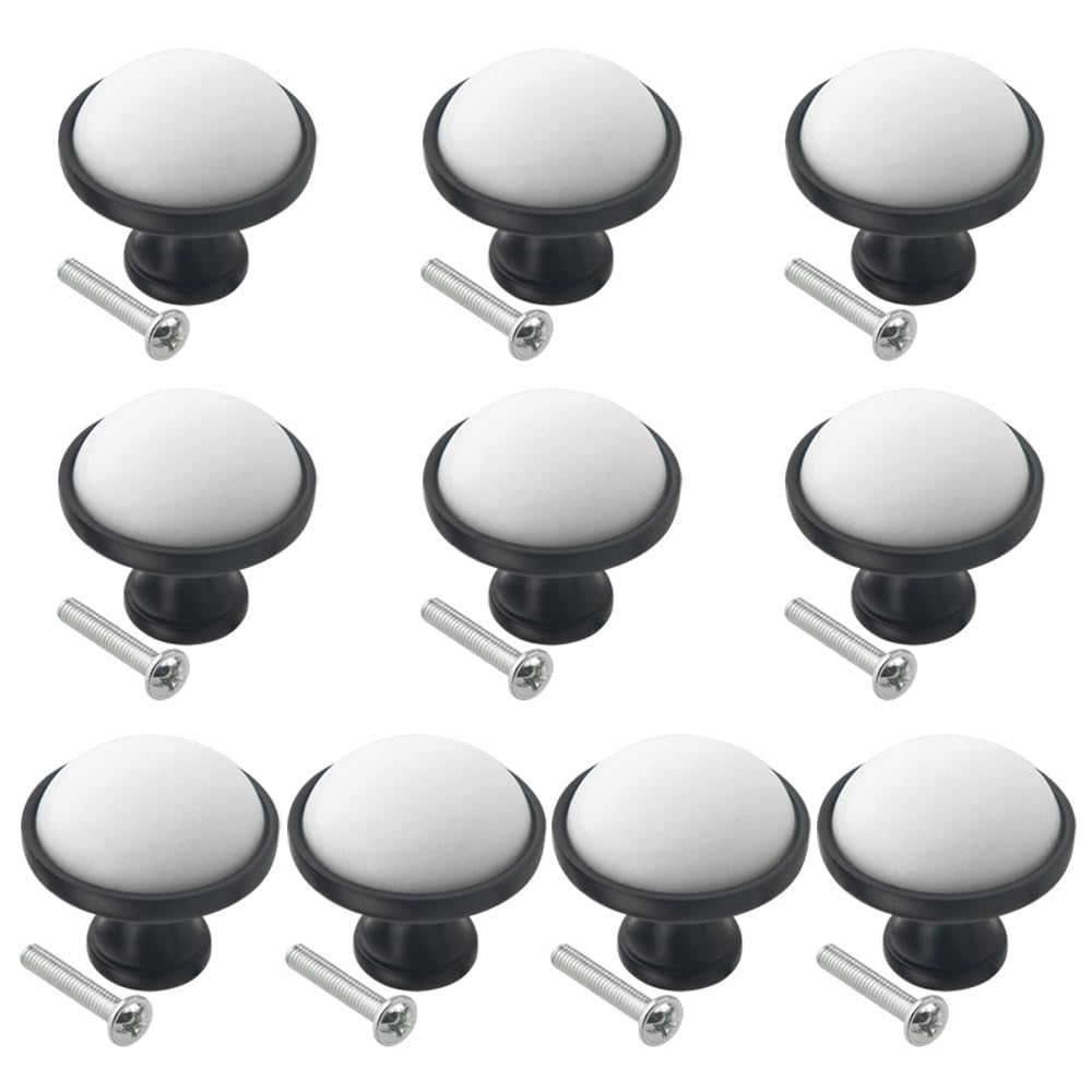 Boutons de tiroir ronds en céramique blanche pour réparer et rénover vos meubles