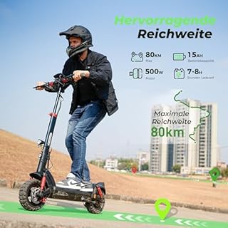 E Scooter mit Straßenzulassung, 11 Zoll MAX 80KM Reichweite Offroad Elektroroller, Faltbarer E-Roller mit Duale Aufhängung, Blinker und APP，Elektroscooter Erwachsene für Stadt und Land Pendeln