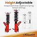 maXpeedingrods Coilovers for Honda Civic 2001-2005 DX/EX/GX/HX/LX/Si, Height Adjustable Coilovers Suspension Kit, Preset Damping Shock Absorber Struts, Lowering Kit Red