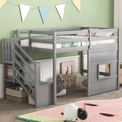 Harper & Bright Designs Twin Low Loft Bed Cover