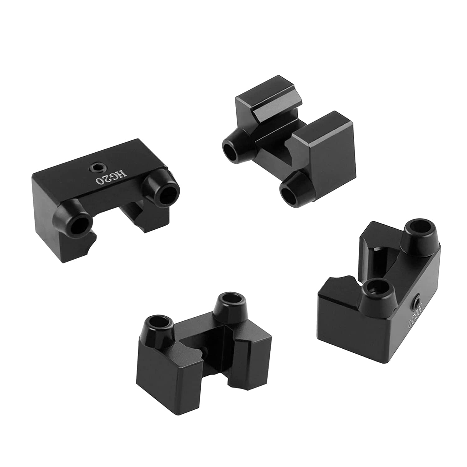 CNCMANS HGR20 - Set di 2 guide lineari HGR20 - 800 mm e 4 pattini di scorrimento HGW20CC + 4 pattini di limitazione per macchine e dispositivi automatizzati