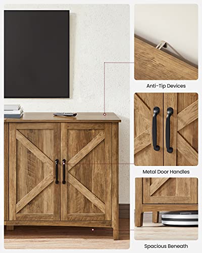 Vasagle Buffet Cabinet, Sideboard, Credenza, Kitchen Storage Cabinet, With Adjustable Shelves, For Living Room, Entryway, Rustic Walnut Ulsc381T41 #TOP4