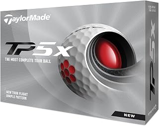 TaylorMade TP5/TP5x Golf Balls 2021 - 5-Layer Urethane, Max Distance, Spin & Control (White/Yellow/Pix, 12-Pack)
