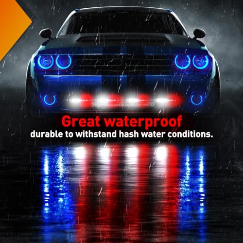 Image of Nilight 6 LED Emergency Strobe Lights 4PCS Red and White