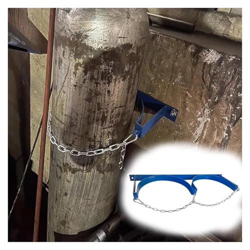 Fixation murale réglable par chaîne en acier pour bouteilles de gaz et chariot