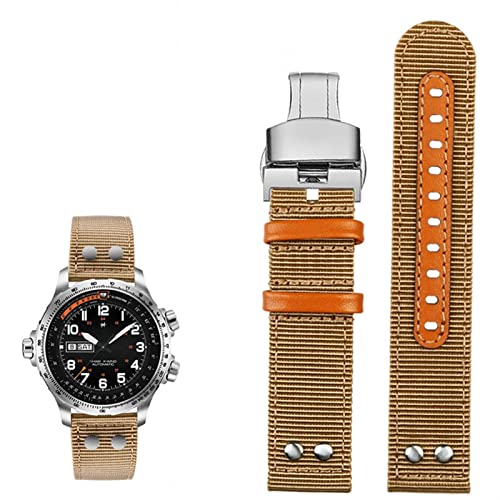 Bracelet Hamilton Khaki Aviation toile nylon 20mm 22mm - Élégance aéronautique