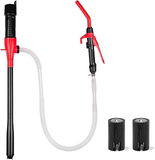 HORUSDY Portable Battery-Operated Fuel & Water Transfer Pump, 2.2GPM Automatic Siphon Pump for Gas Can & Tank, Handheld Liquid (Red)