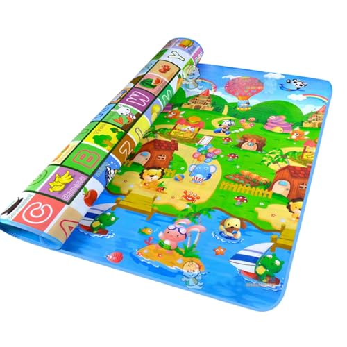 180x120cm Tappetino Per Gattonare - Tappetini Per Bambini Per Giocare, Tappeto Gioco Per Bambini, Tappeto Di Risveglio In Schiuma Spessa Pieghevole Reversibile, Tappeto Gioco Educativo Per 6-12 Mesi
