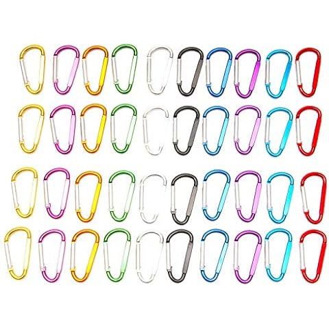 Carabiner Clip D-ring Aluminum Alloy Climber Lock Ring Key Ring Lock Ring Buckle, Used for Outdoor Camping, Fishing, RV Travel, Backpack (40 PCS 47mm) Cover